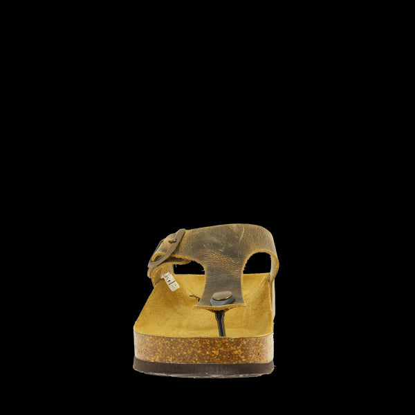 plaited leather slides