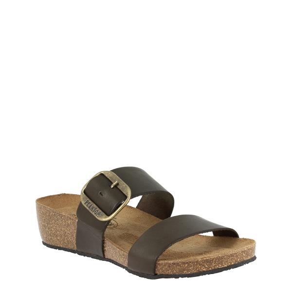 Plakton 243004 Dark Brown Women's Wedge Sandals