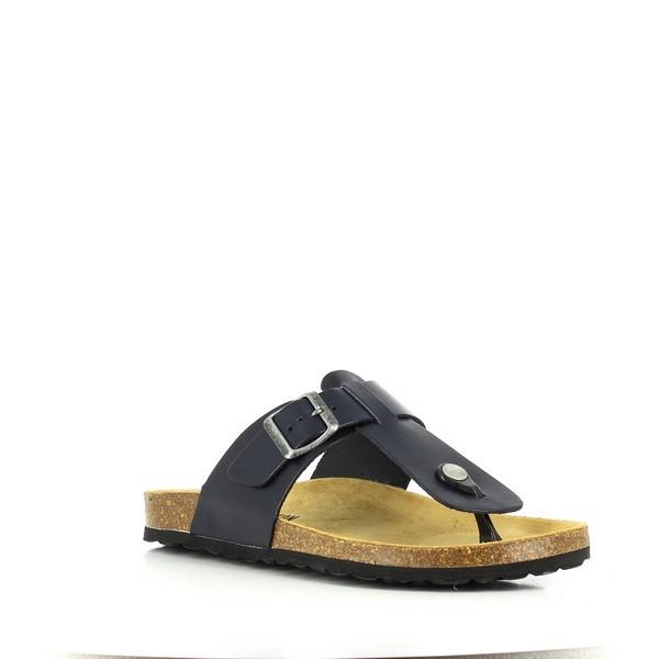 Introducing Plakton's 100012 Navy Men Sandals, a timeless choice for summer. Crafted with a classic thong style, these everyday sandals feature an adjustable buckle strap and contoured cork footbed for comfort and ease.