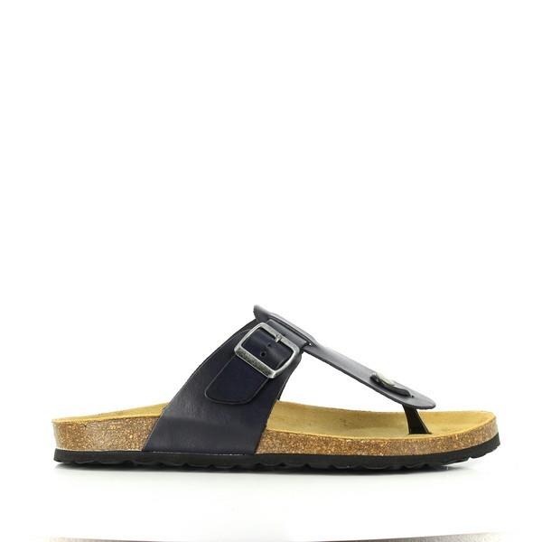 Introducing Plakton's 100012 Navy Men Sandals, a timeless choice for summer. Crafted with a classic thong style, these everyday sandals feature an adjustable buckle strap and contoured cork footbed for comfort and ease.