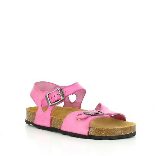 These pink sandals feature a branded insole, an open toe design for breathability, buckle fastening straps for easy adjustment, an ankle strap for added security, and a ridged cork sole for a touch of natural charm.