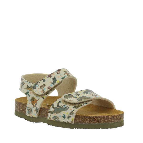 White sandals adorned with charming dinosaur motifs, igniting imagination and adding a playful touch to every step. Crafted with premium leather for durability and breathability, keeping little feet cool and comfortable. Equipped with Velcro fastening straps and an ankle strap, allowing for a secure and customisable fit for various foot shapes and sizes.