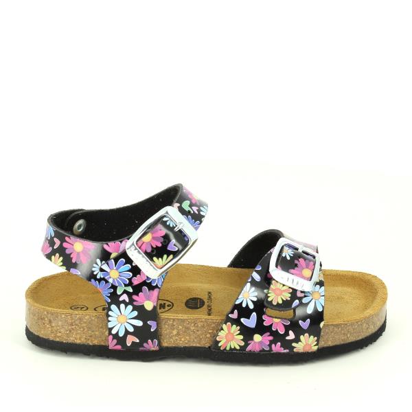 Introducing Plakton's 31407 Black Multi Floral Kids Sandal—a fusion of style and comfort for little feet from our Children's Collection. Adorned with a black multi-floral design, these sandals feature individually adjustable straps with buckles and a hook-and-loop fastener for easy wear—perfect for active kids. Elevate their style and comfort with Plakton's floral flair.