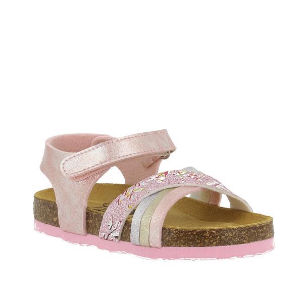 Introducing Plakton's 135284 Metallic Pink Kids Sandal - a delightful blend of style, comfort, and sustainability. Stylish design with thin metallic straps and floral accents. Velcro ankle strap for a secure and customised fit.