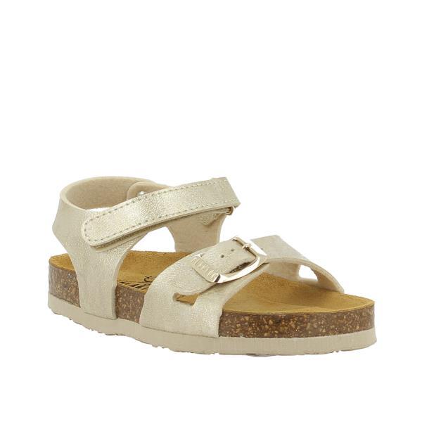 Introducing Plakton's 135488 Gold Kids Sandal - a shimmering blend of style, comfort, and sustainability. Crafted with care in Spain, these vegan sandals feature a cork footbed and synthetic sole for eco-conscious design, shimmering gold hue adds a touch of glamour to any outfit and velcro ankle strap and buckle fastening strap for a secure and customised fit.