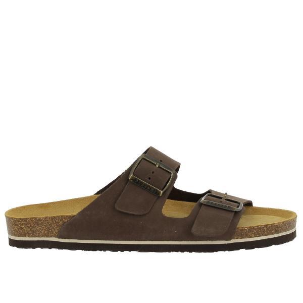 Crafted with Dark Brown Nubuck leather, these vegan cork sandals boast a two-strap upper with adjustable buckles for a personalized fit. Enhanced by Plakton's memory cushion technology footbed, they offer unparalleled comfort.