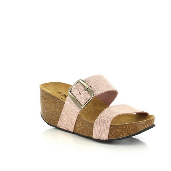 Indulge in chic elegance with Plakton's 273004 Pink Women's Wedge Sandals from the external side. The sleek silhouette features two adjustable straps crafted from premium vegan leather, exuding sophistication. The soft pink hue adds a touch of femininity, while the 6.5cm wedge heel offers both height and comfort.