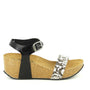 Plakton 273023 Black Snake Women's Wedge Sandals