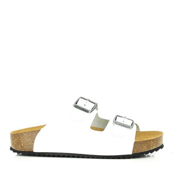 Showcase the chic simplicity of Plakton's 340010 White Women's Sandals from the external side. The pristine white color and double adjustable buckles exude sophistication.