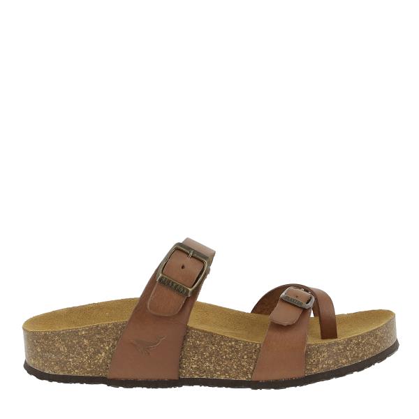 An alluring image showcasing Plakton's 341032 Taupe Women's Sandals. Crafted with vegan leather and featuring a cork sole, these sandals epitomize sophistication and comfort, ideal for smart casual settings.