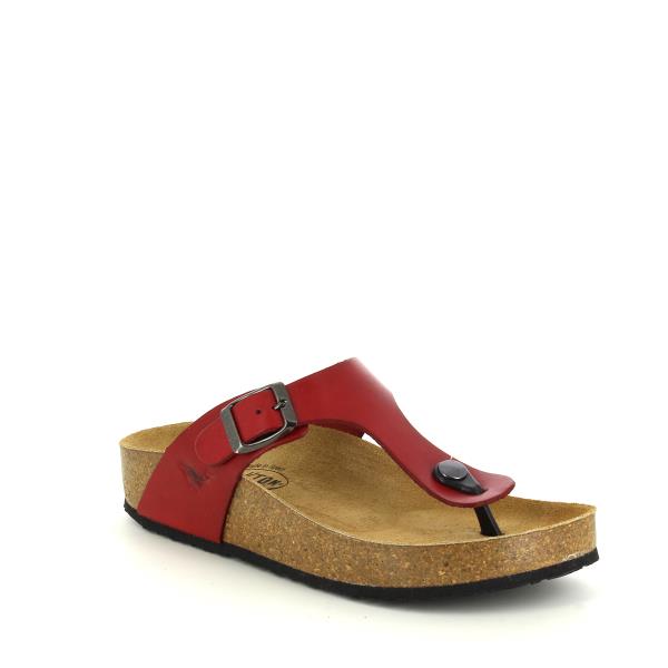 howcase the vibrant elegance of Plakton's 341671 Red Women's Sandals against a neutral background. The sleek design and rich red color make a bold statement, while the Plakton logo on the side adds a touch of authenticity and style.