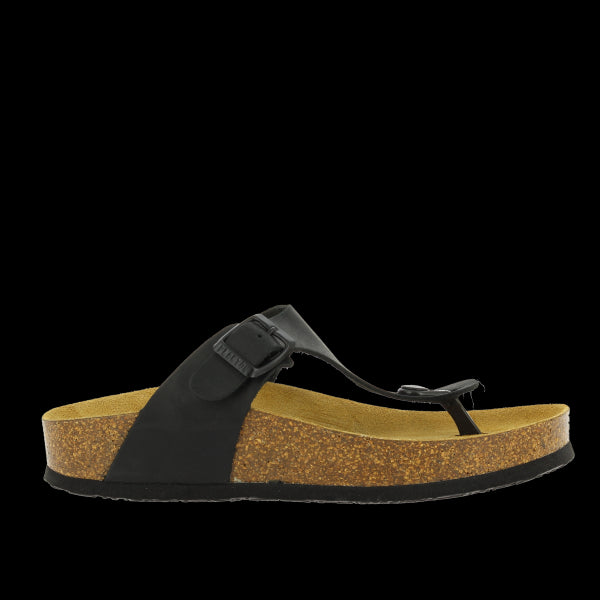 Showcasing Plakton's 341671 Black Women's Sandals against a sleek backdrop. The classic design and black hue exude sophistication
