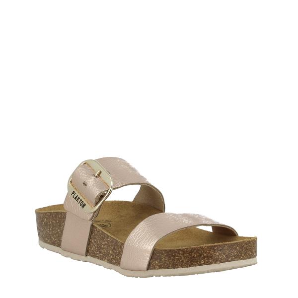 Showcasing the sleek design of Plakton's 343004 Pink Women's Sandals, featuring a minimalist two-strap upper and an adjustable buckle for personalized fit. Perfect for adding a touch of elegance to any ensemble.