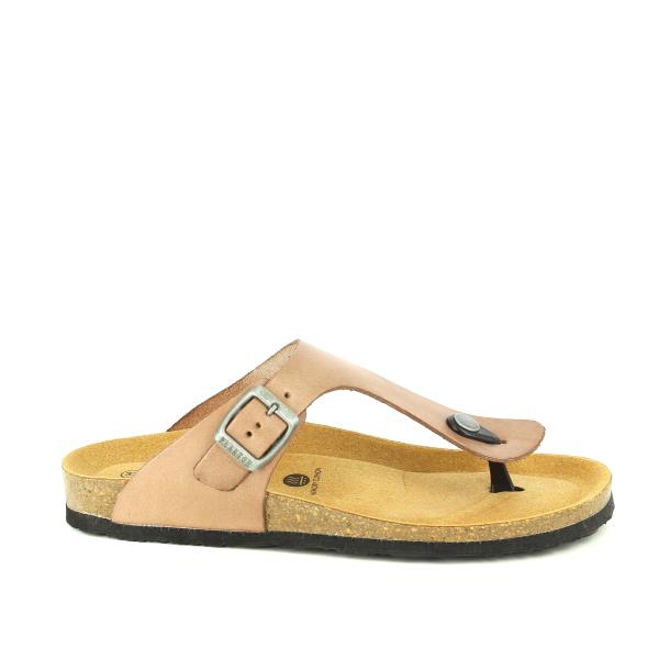 Showcase Plakton's 675081 Sienna Brown Women's Sandals against a neutral backdrop, highlighting their sleek design and rich sienna brown color. 