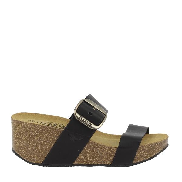 Explore the elegance of Plakton's 873004 Black Women's Wedge Sandals from the external side. Crafted with precision, these vegan leather sandals feature adjustable straps and a 6.5cm cork wedge heel, perfect for elevating any outfit. The classic black color adds sophistication to your look, while the memory cushion technology ensures all-day comfort. Made in Spain with premium materials, these sandals are a versatile addition to your wardrobe.