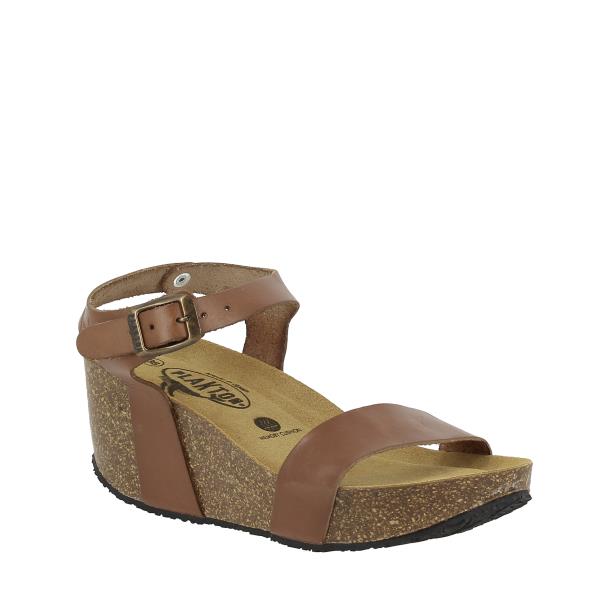 In this image, Plakton's Brown Women's Wedge Sandals are showcased, emphasizing their sleek design and adjustable ankle strap. Perfect for adding sophistication to any outfit.
