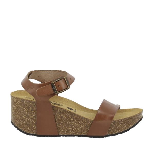 In this image, Plakton's Brown Women's Wedge Sandals are showcased, emphasizing their sleek design and adjustable ankle strap. Perfect for adding sophistication to any outfit.